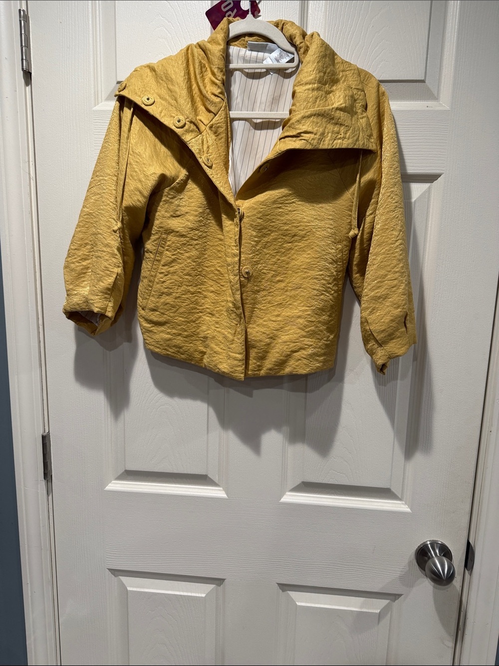 Petite Medium Yellow Hooded Jacket - Lightweight Casual Coat